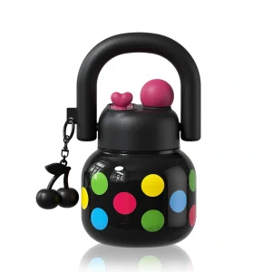 Black Pop Art Polka Dot Bottle